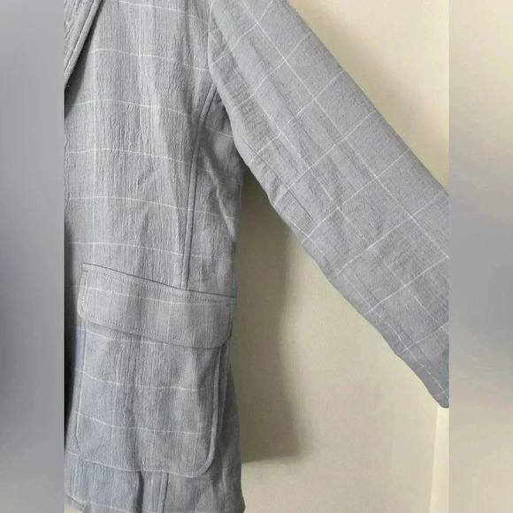 NWT Madewell linen blue windowpane blazer jacket size Xs - Picture 4 of 6